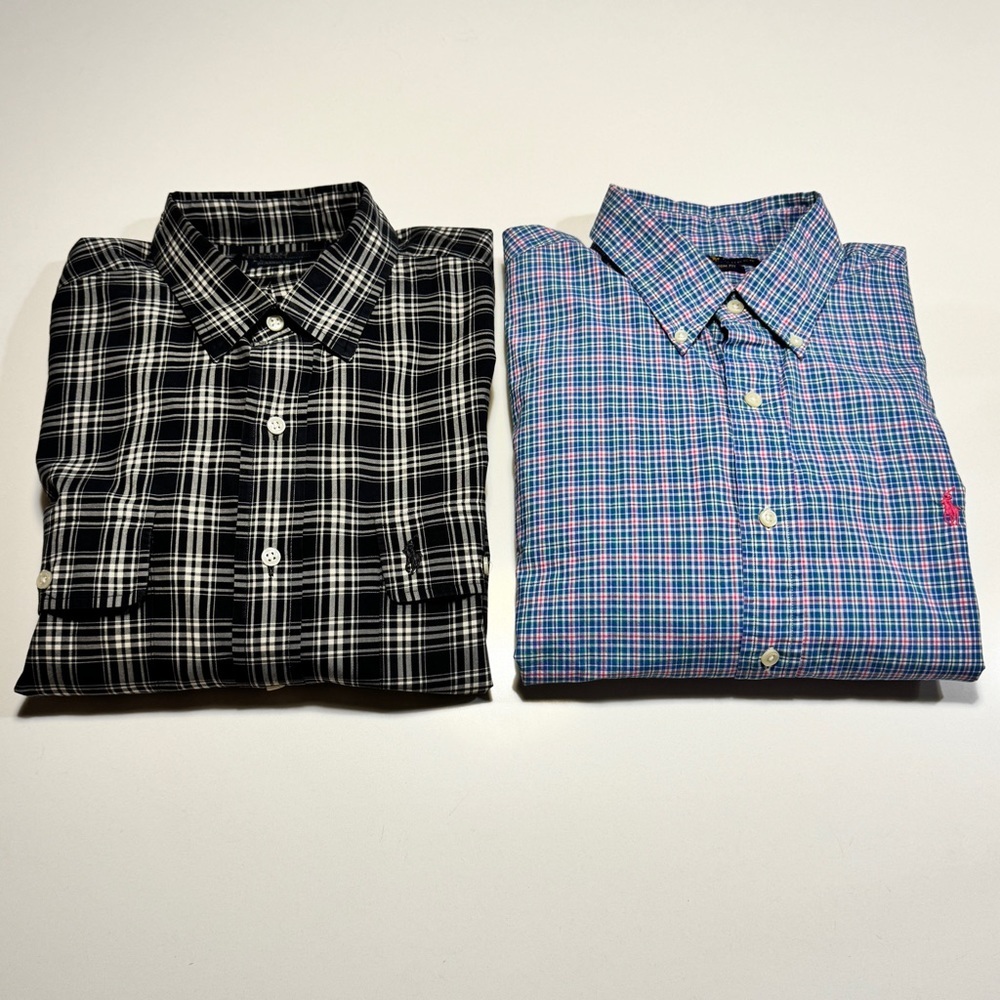 Polo Ralph Lauren XL Men's Classic-Fit Oxford Shirt Black & Multicolor Plaid